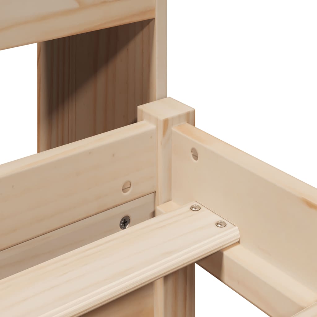 Lit bibliothèque sans matelas 140x190 cm bois de pin massif - XIOS