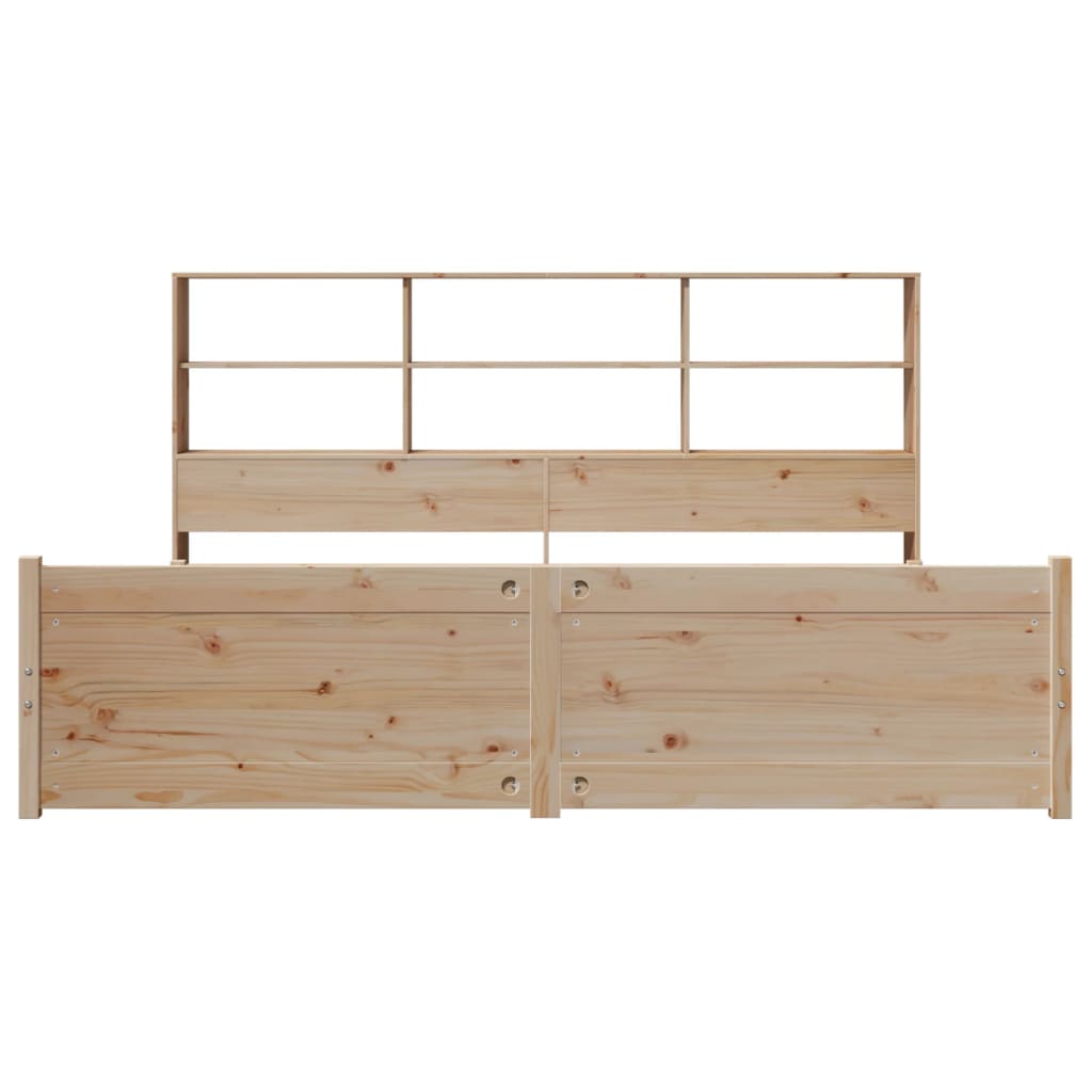 Lit bibliothèque sans matelas 180x200 cm bois massif de pin - XIOS