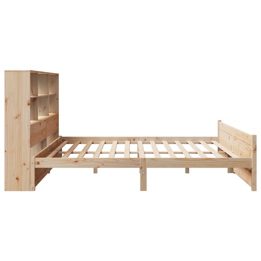 Lit bibliothèque sans matelas 180x200 cm bois massif de pin - XIOS