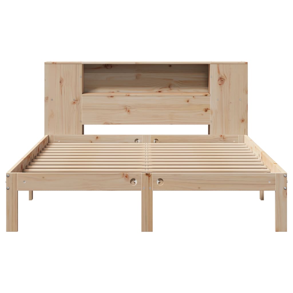 Lit bibliothèque sans matelas 120x190 cm bois de pin massif - XIOS