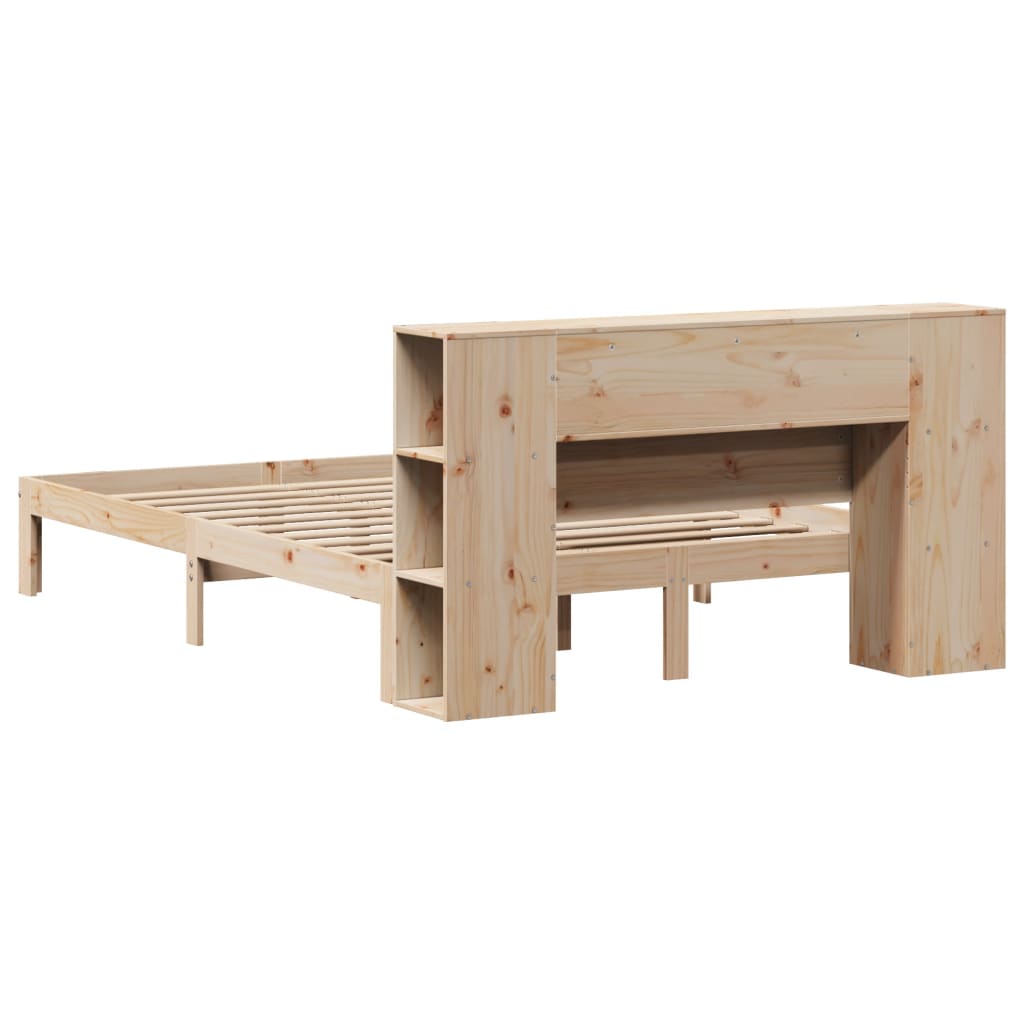 Lit bibliothèque sans matelas 120x190 cm bois de pin massif - XIOS