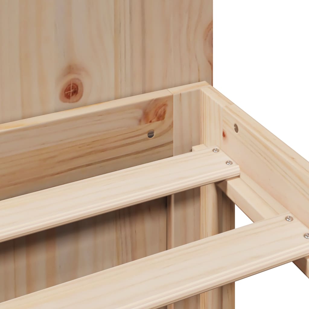 Lit bibliothèque sans matelas 120x190 cm bois de pin massif - XIOS