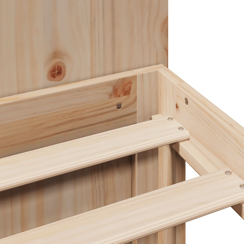 Lit bibliothèque sans matelas 135x190 cm bois de pin massif - XIOS