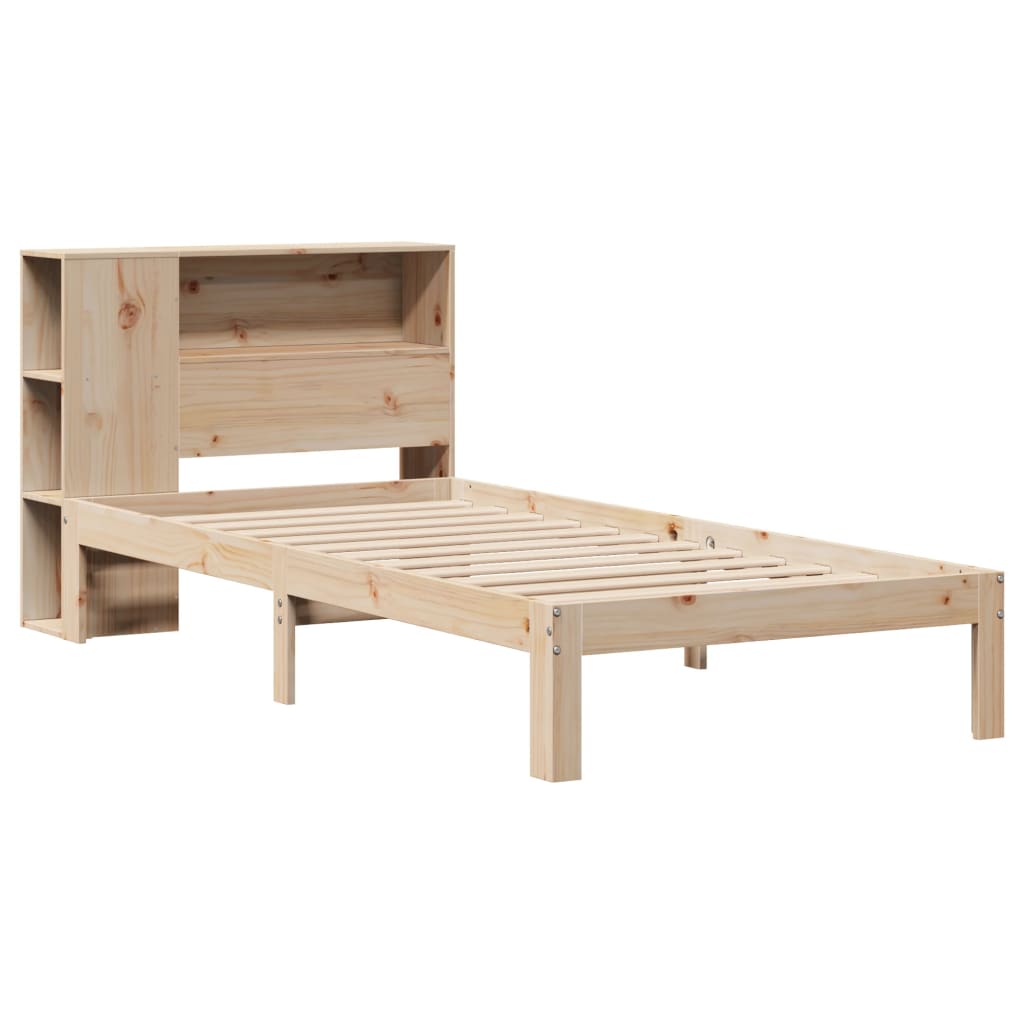 Lit bibliothèque sans matelas 75x190 cm bois de pin massif - XIOS