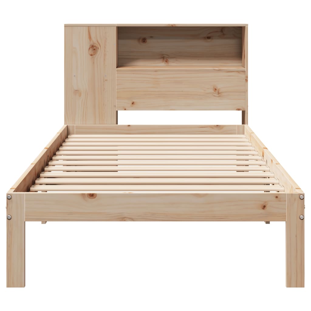 Lit bibliothèque sans matelas 75x190 cm bois de pin massif - XIOS