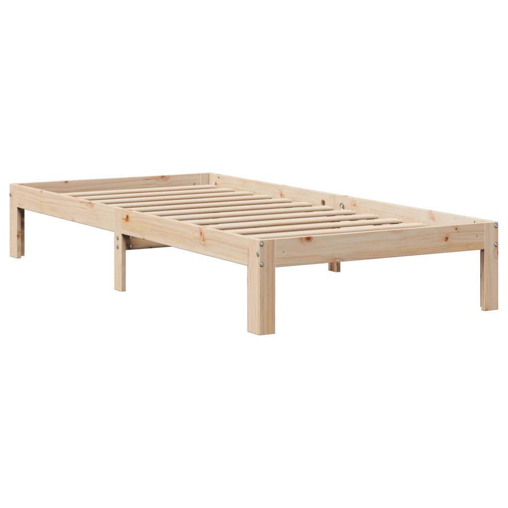 Lit bibliothèque sans matelas 75x190 cm bois de pin massif - XIOS