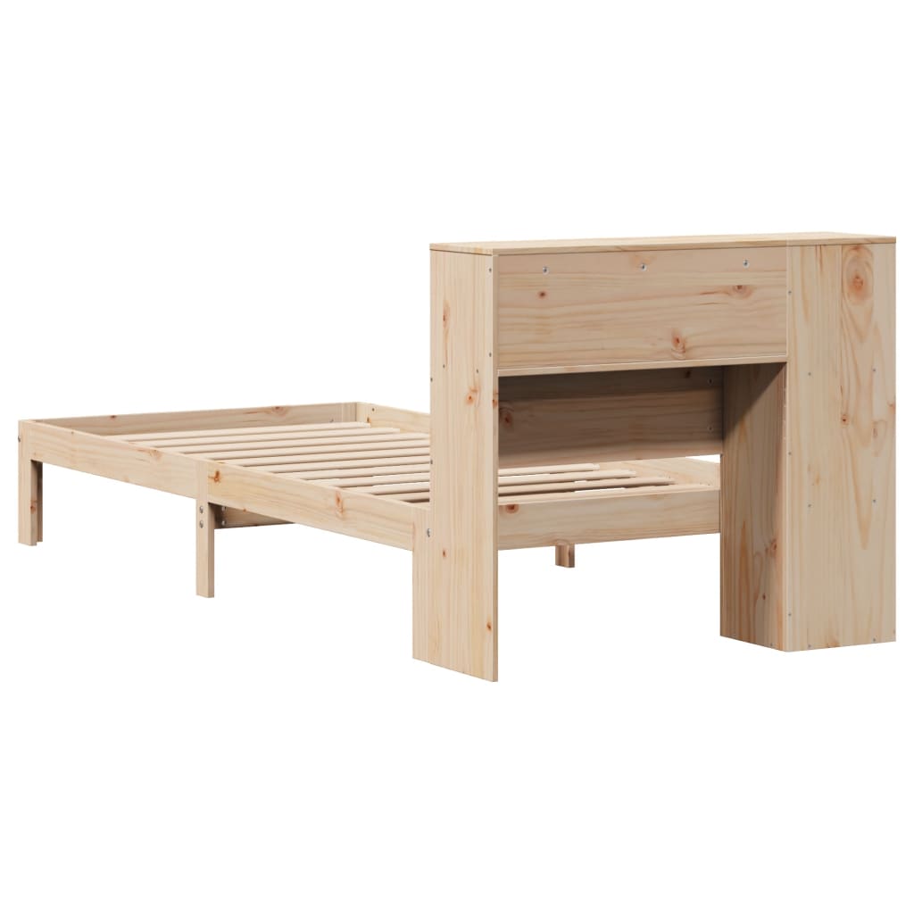 Lit bibliothèque sans matelas 75x190 cm bois de pin massif - XIOS