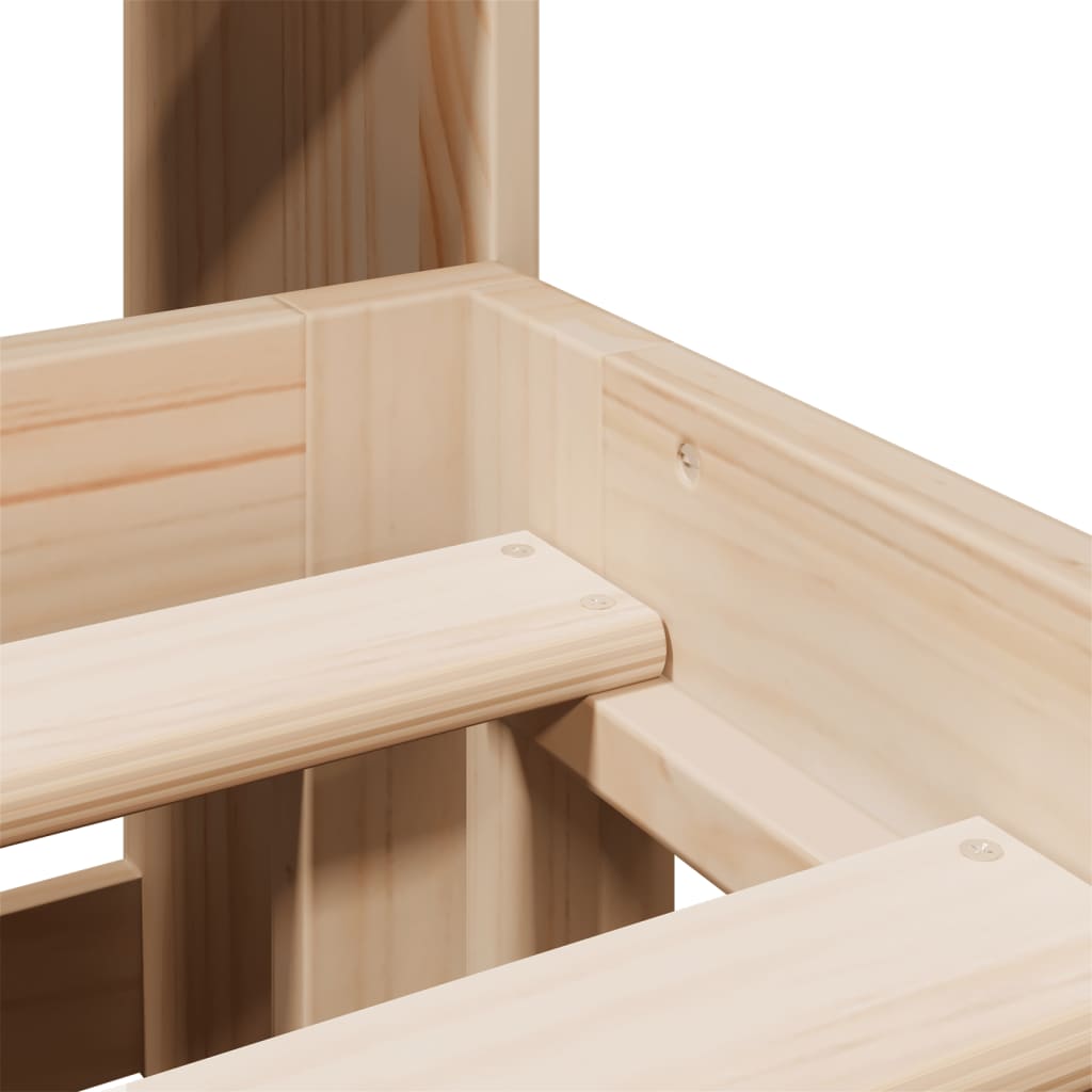 Lit bibliothèque sans matelas 135x190 cm bois de pin massif - XIOS