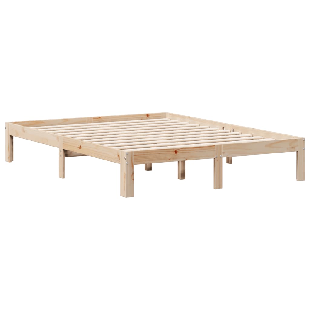 Lit bibliothèque sans matelas 140x200 cm bois massif de pin - XIOS