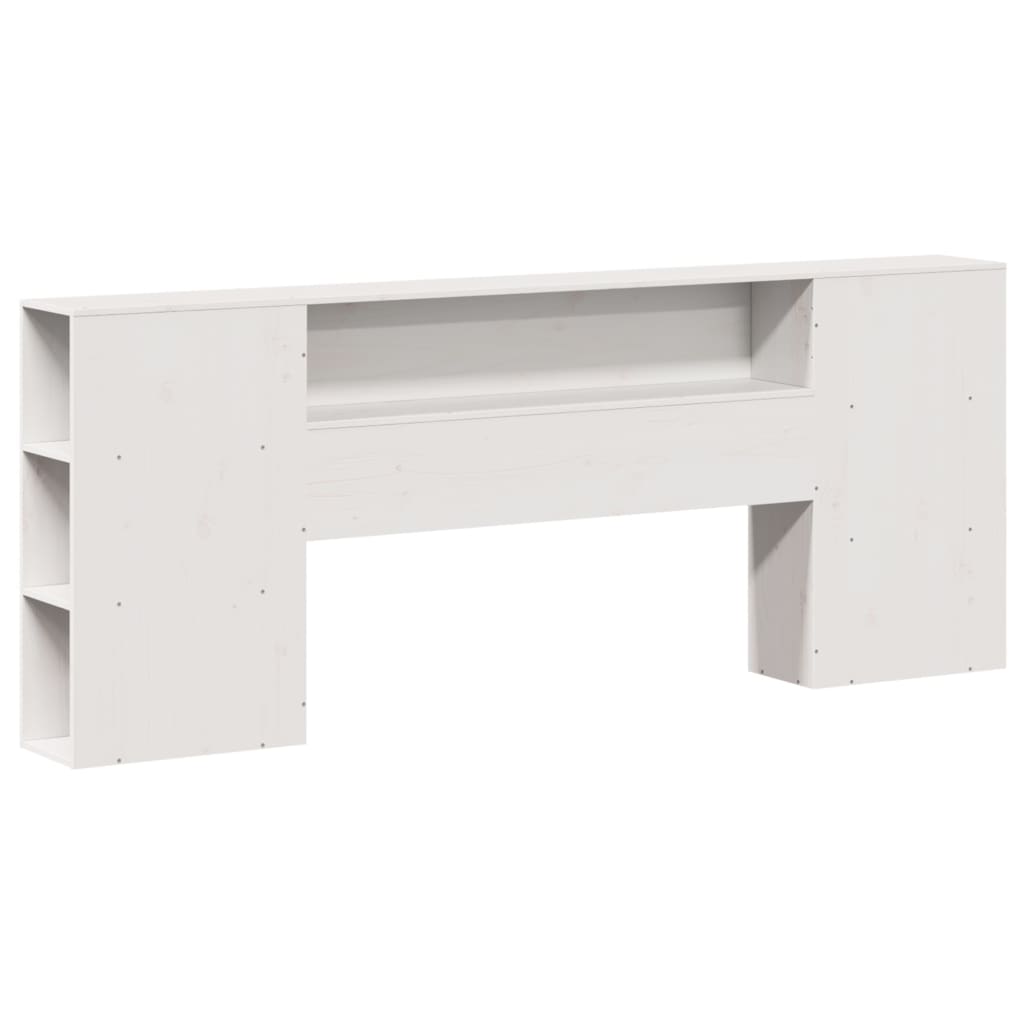 Lit bibliothèque sans matelas blanc 180x200 cm bois pin massif - XIOS