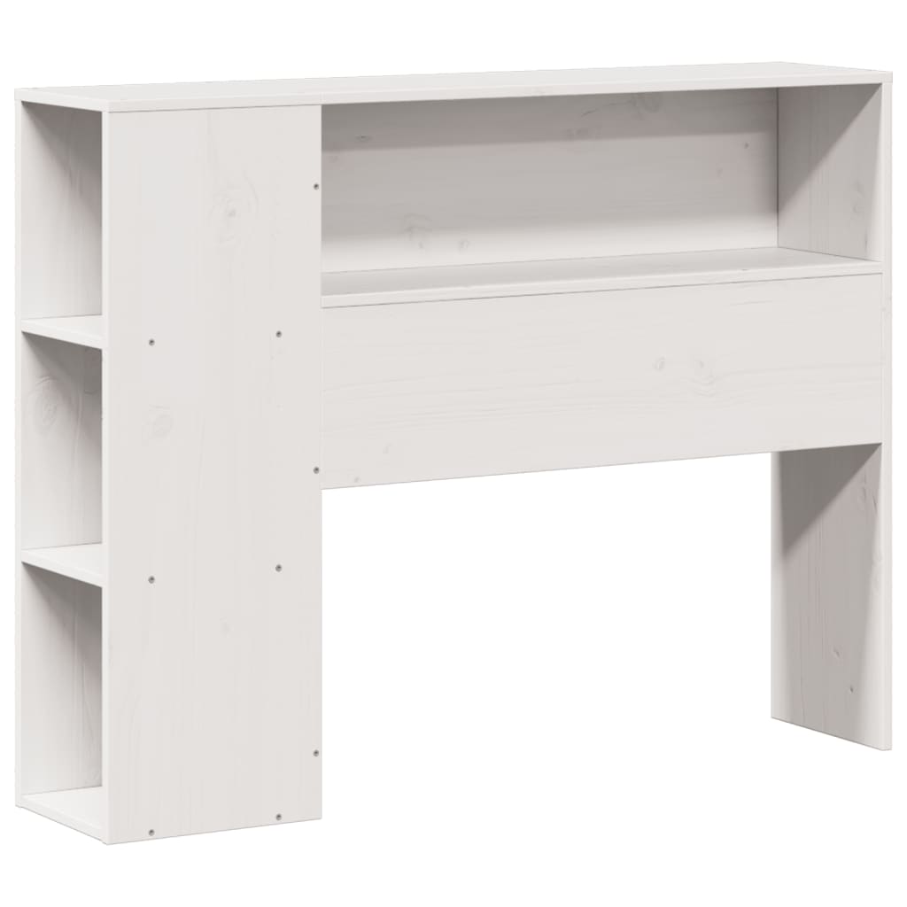 Lit bibliothèque sans matelas blanc 90x200cm bois de pin massif - XIOS