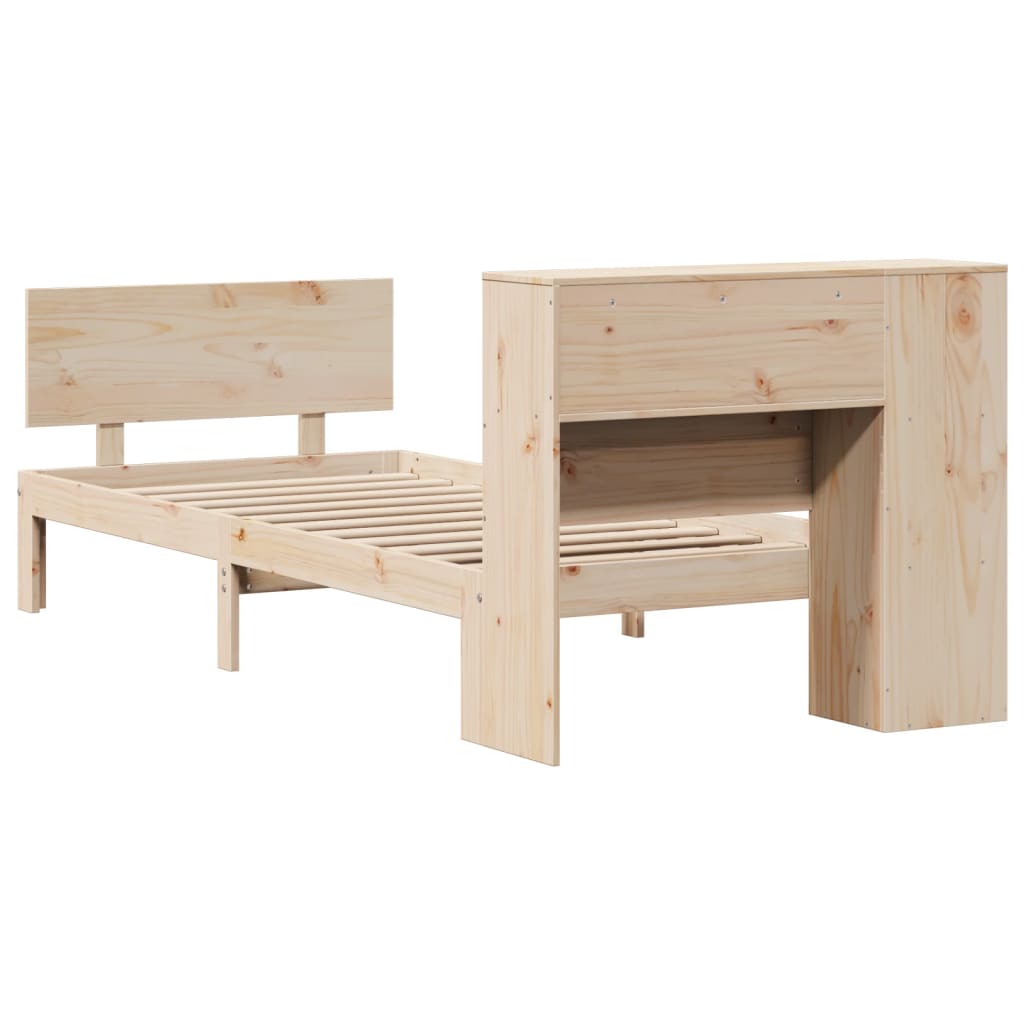 Lit bibliothèque sans matelas 100x200 cm bois massif de pin - XIOS