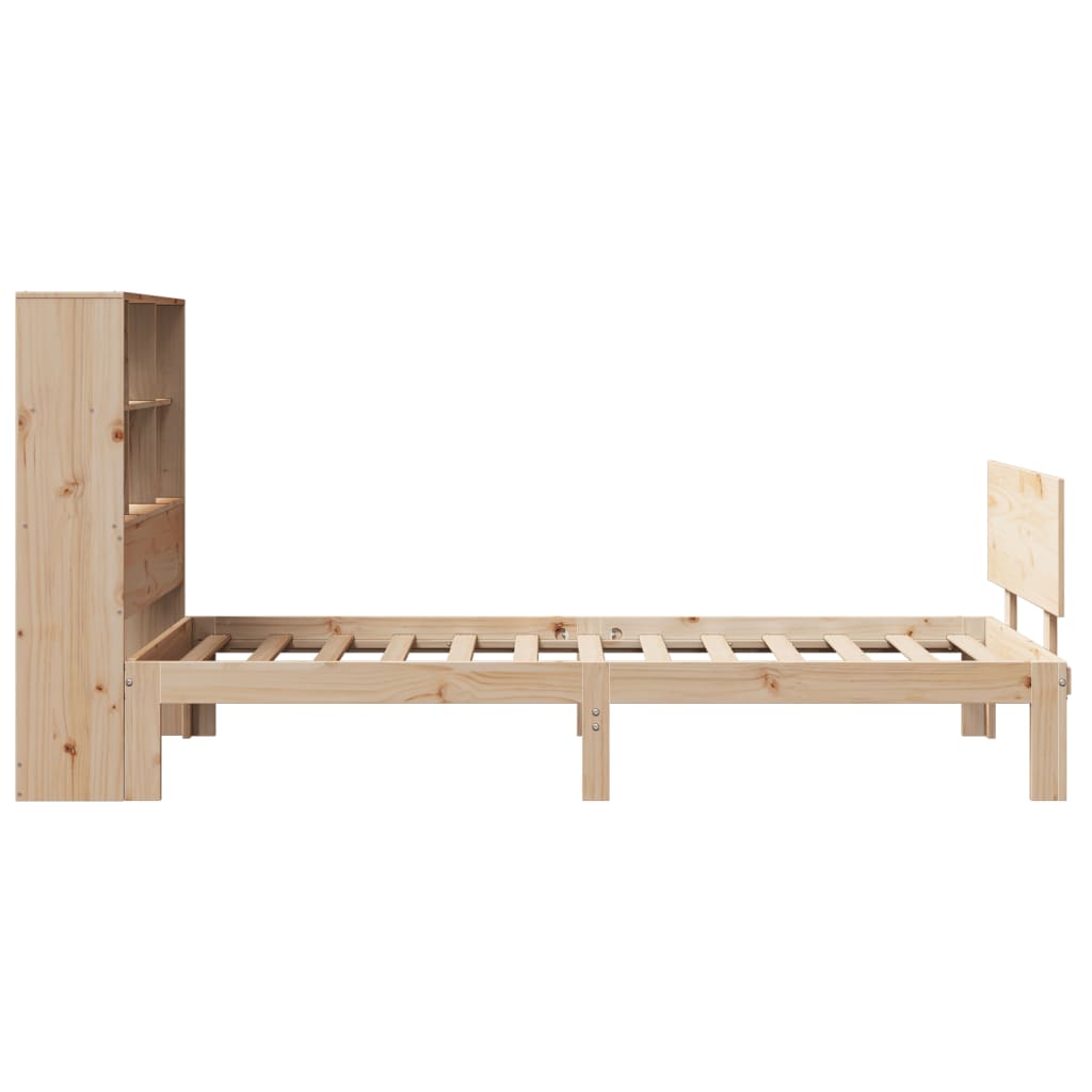Lit bibliothèque sans matelas 90x190 cm bois de pin massif - XIOS