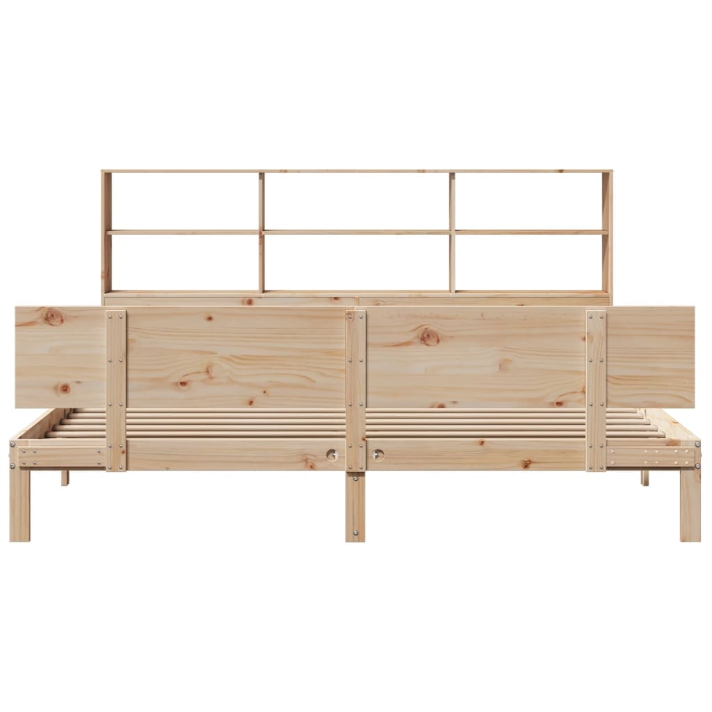 Lit bibliothèque sans matelas 180x200 cm bois massif de pin - XIOS