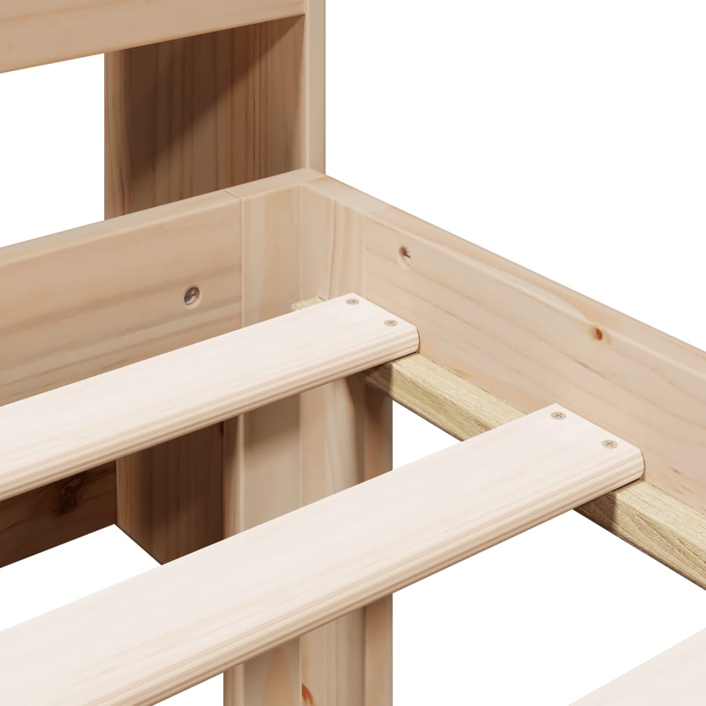 Lit bibliothèque sans matelas 90x190 cm bois de pin massif - XIOS