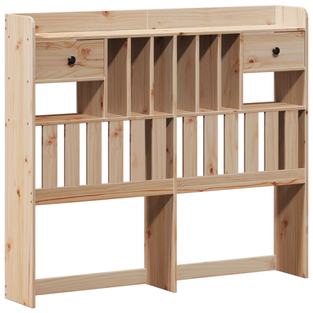 Lit bibliothèque sans matelas 135x190 cm bois de pin massif - XIOS