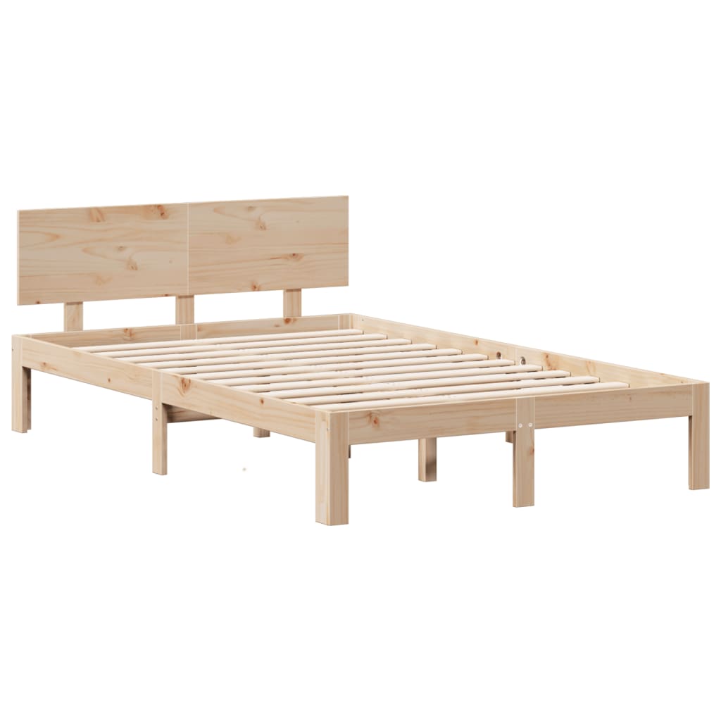 Lit bibliothèque sans matelas 135x190 cm bois de pin massif - XIOS