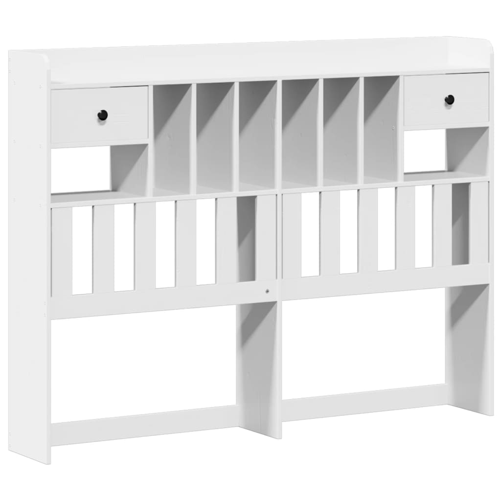 Lit bibliothèque sans matelas blanc 160x200 cm bois pin massif