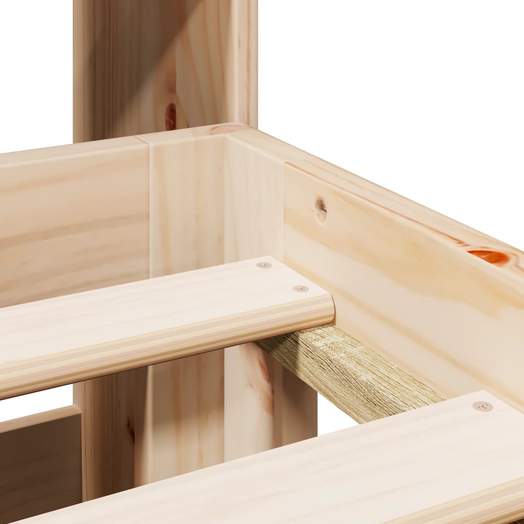 Lit bibliothèque sans matelas 180x200 cm bois massif de pin - XIOS