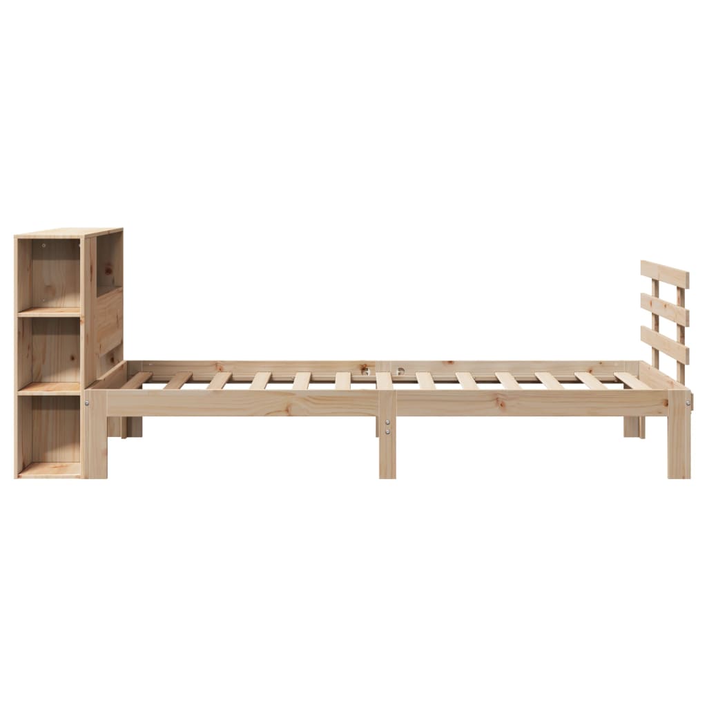 Lit bibliothèque sans matelas 75x190 cm bois de pin massif - XIOS
