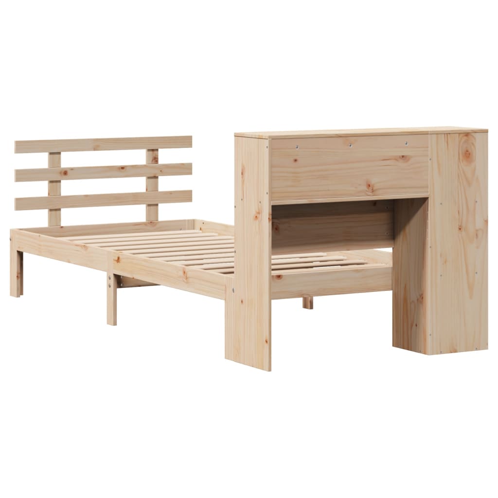 Lit bibliothèque sans matelas 75x190 cm bois de pin massif - XIOS