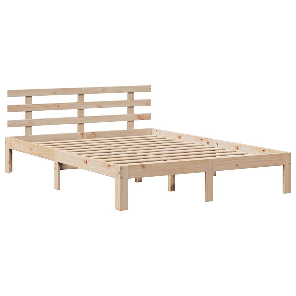 Lit bibliothèque sans matelas 120x190 cm bois de pin massif - XIOS
