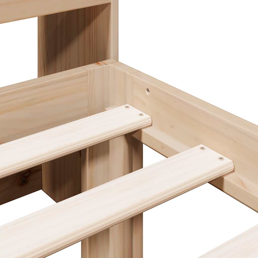 Lit bibliothèque sans matelas 75x190 cm bois de pin massif - XIOS