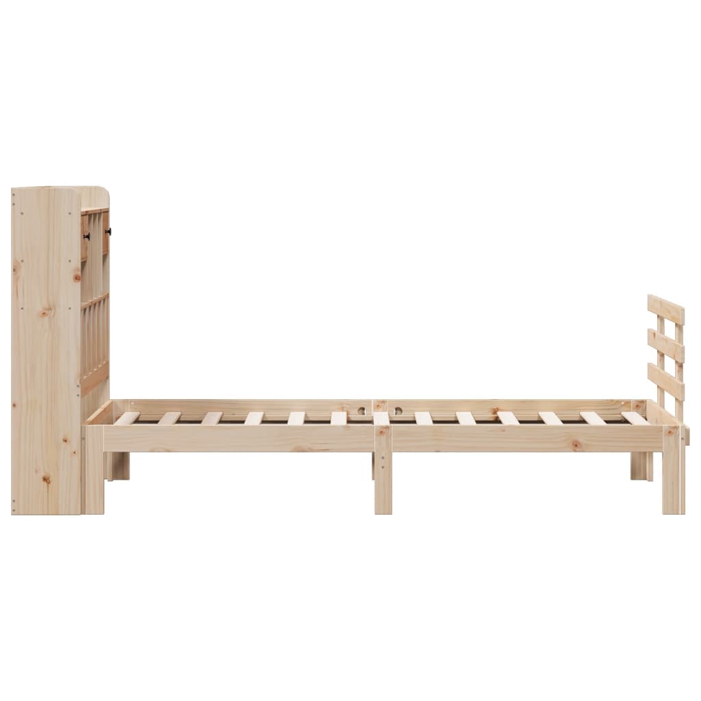 Lit bibliothèque sans matelas 90x200 cm bois de pin massif - XIOS