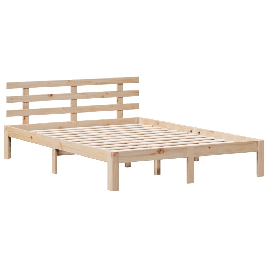 Lit bibliothèque sans matelas 140x200 cm bois massif de pin - XIOS