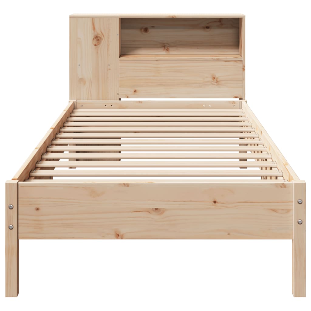 Lit bibliothèque sans matelas 75x190 cm bois de pin massif - XIOS