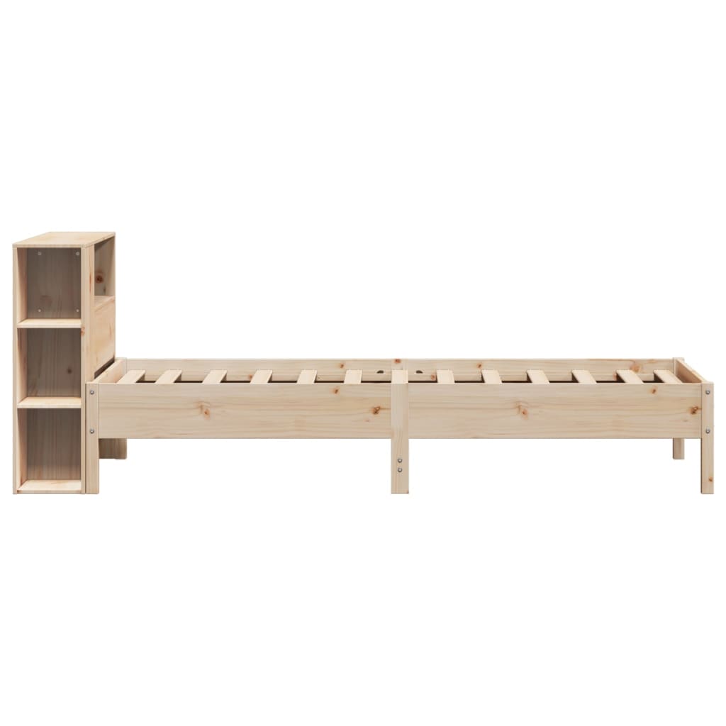 Lit bibliothèque sans matelas 75x190 cm bois de pin massif - XIOS