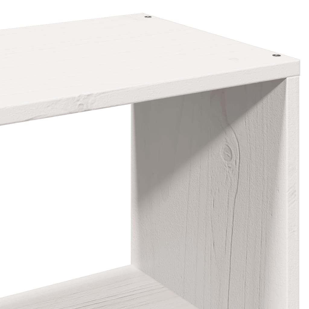 Lit bibliothèque sans matelas blanc 160x200 cm bois pin massif - XIOS