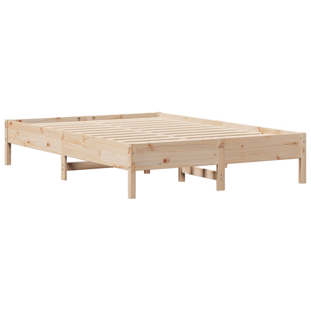 Lit bibliothèque sans matelas 140x190 cm bois de pin massif - XIOS