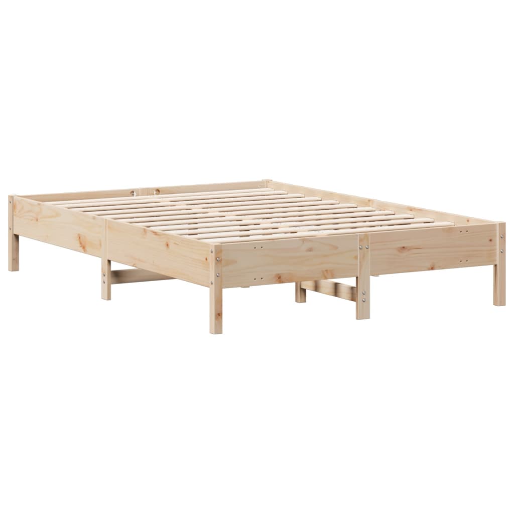 Lit bibliothèque sans matelas 140x200 cm bois massif de pin - XIOS