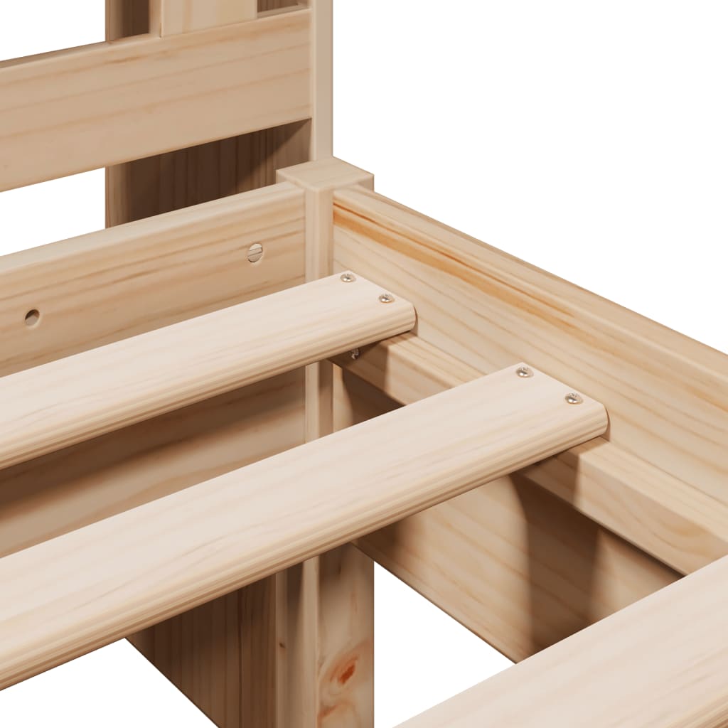 Lit bibliothèque sans matelas 75x190 cm bois de pin massif - XIOS