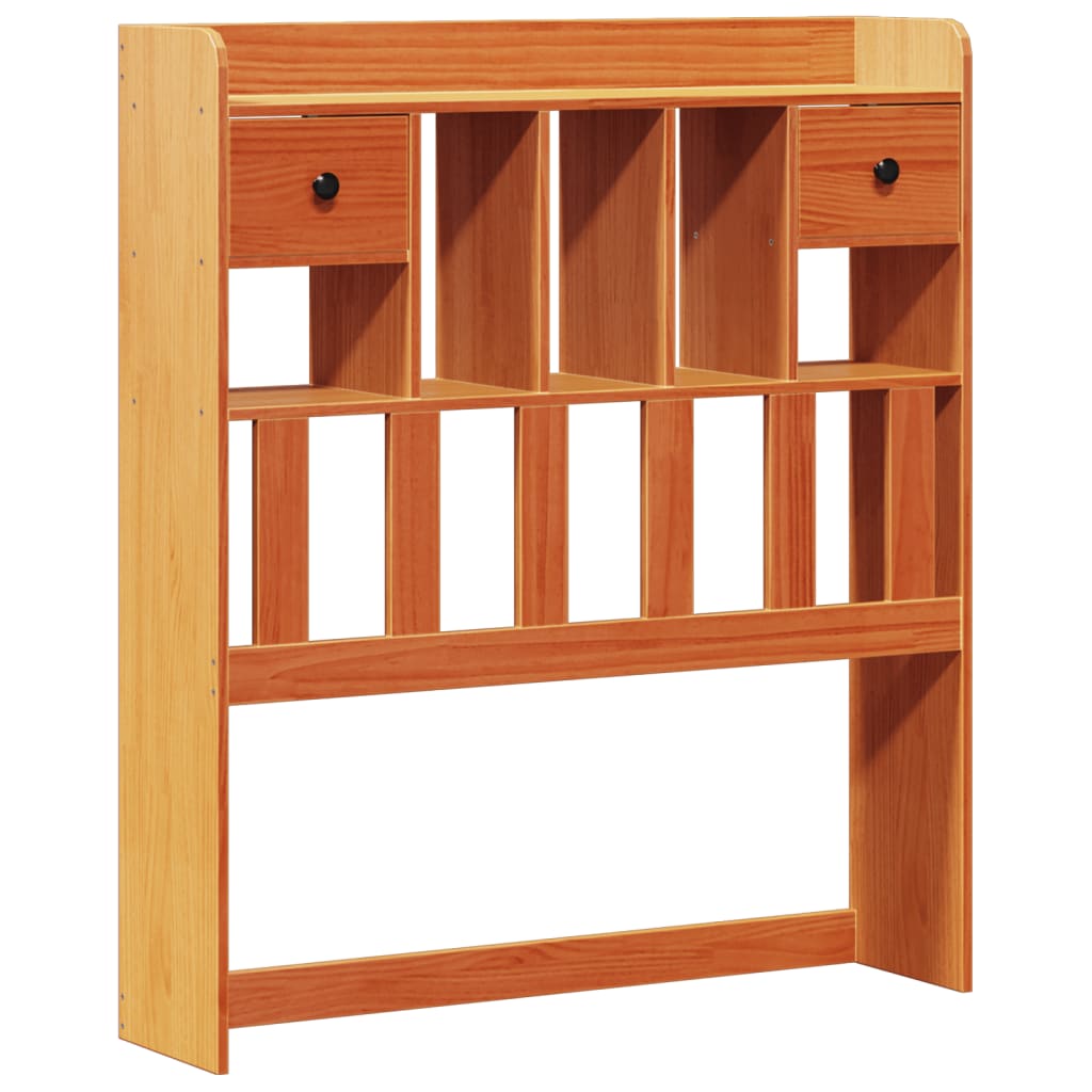 Lit bibliothèque sans matelas cire marron 75x190 cm pin massif - XIOS