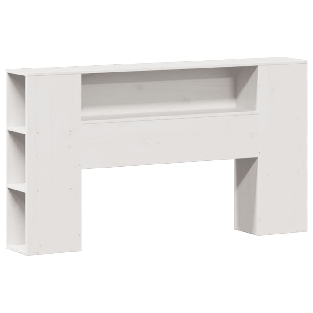 Lit bibliothèque sans matelas blanc 150x200 cm bois pin massif - XIOS