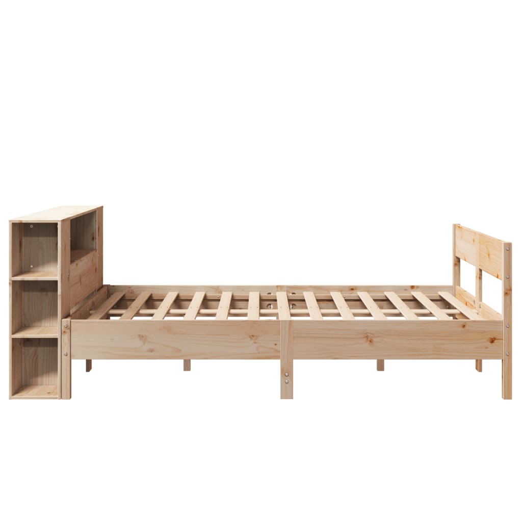 Lit bibliothèque sans matelas 140x200 cm bois massif de pin - XIOS
