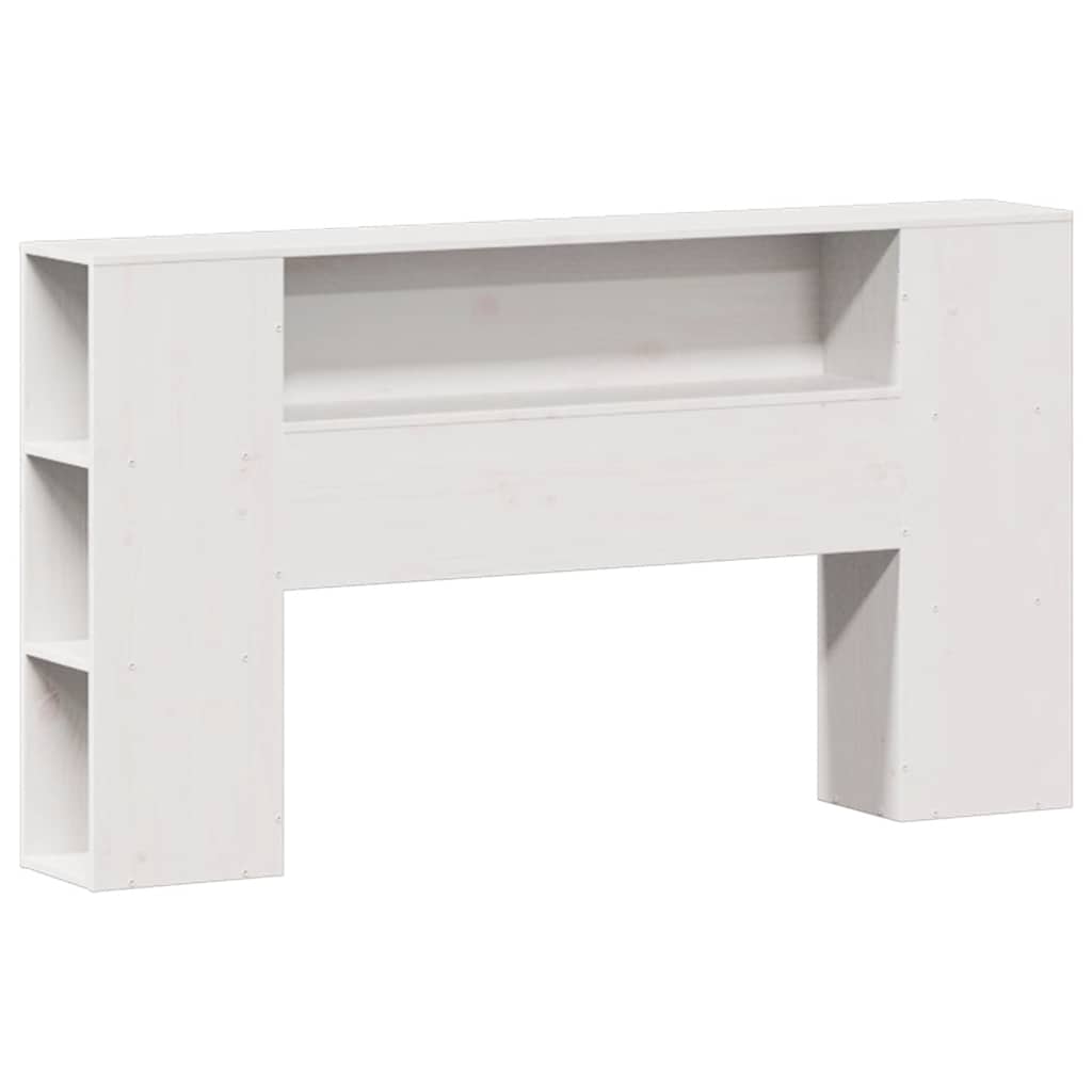 Lit bibliothèque sans matelas blanc 140x200 cm bois pin massif - XIOS