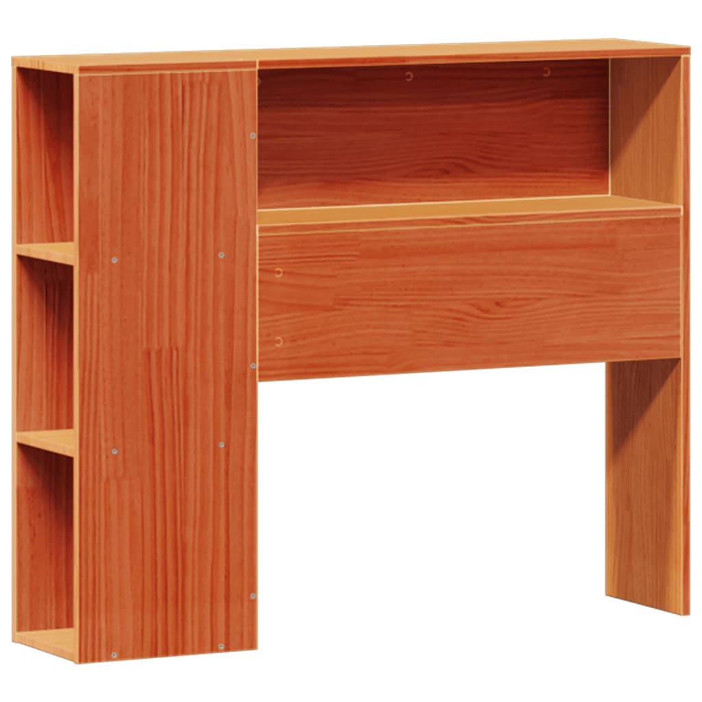 Lit bibliothèque sans matelas cire marron 100x200 cm pin massif - XIOS