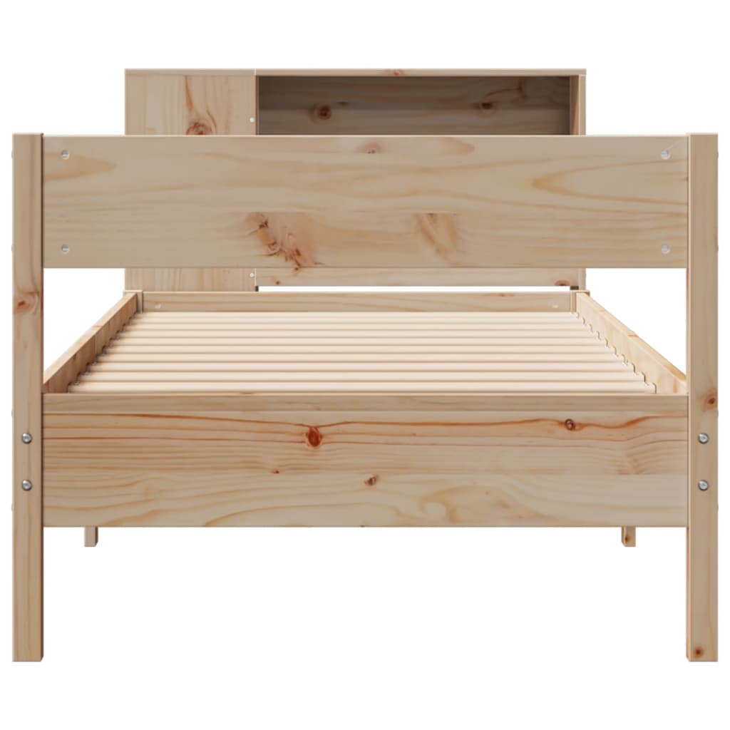 Lit bibliothèque sans matelas 75x190 cm bois de pin massif - XIOS