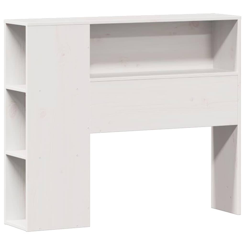Lit bibliothèque sans matelas blanc 75x190cm bois de pin massif - XIOS