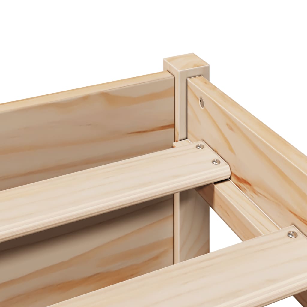 Lit bibliothèque sans matelas 140x200 cm bois massif de pin - XIOS