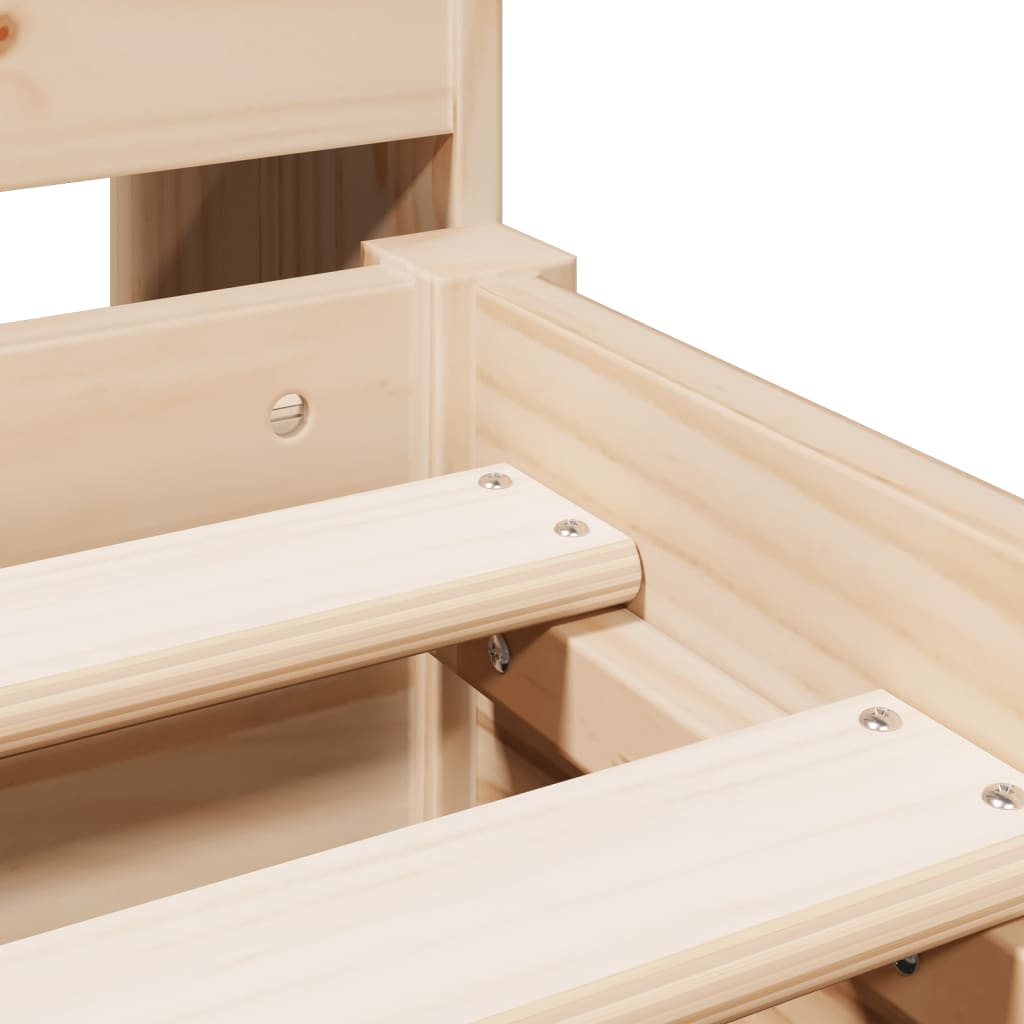 Lit bibliothèque sans matelas 135x190 cm bois de pin massif - XIOS