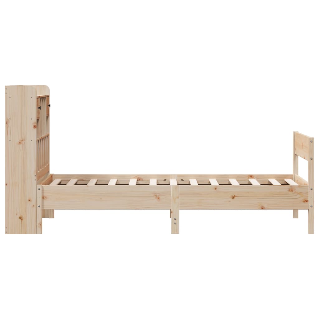 Lit bibliothèque sans matelas 75x190 cm bois de pin massif - XIOS