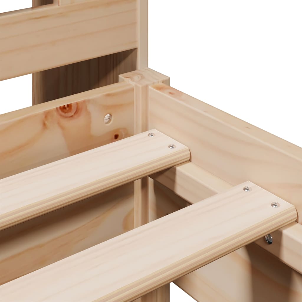 Lit bibliothèque sans matelas 75x190 cm bois de pin massif - XIOS