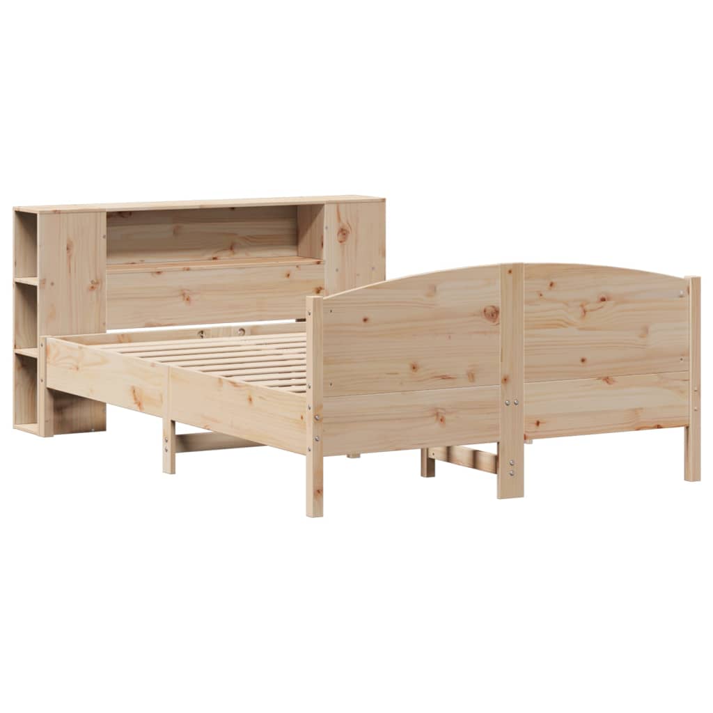Lit bibliothèque sans matelas 160x200 cm bois massif de pin - XIOS