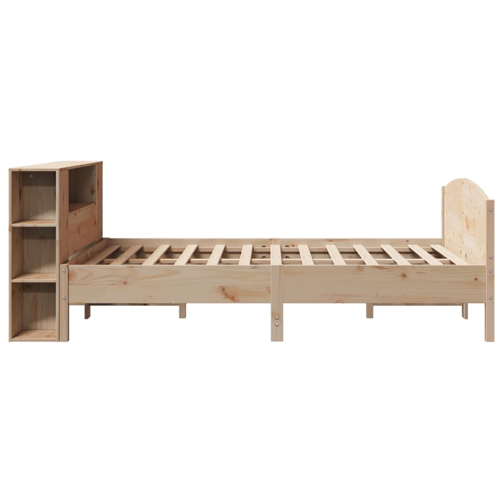 Lit bibliothèque sans matelas 135x190 cm bois de pin massif - XIOS