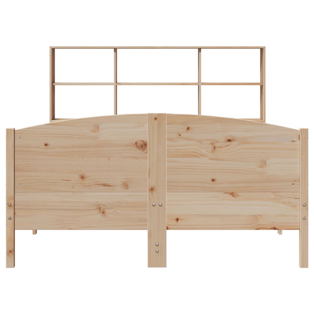 Lit bibliothèque sans matelas 120x200 cm bois de pin massif - XIOS