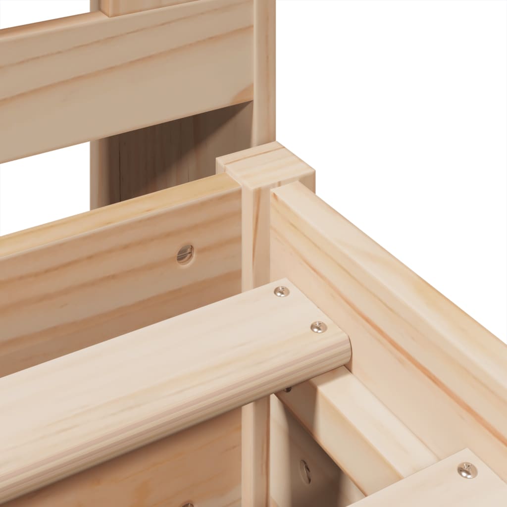 Lit bibliothèque sans matelas 180x200 cm bois massif de pin - XIOS